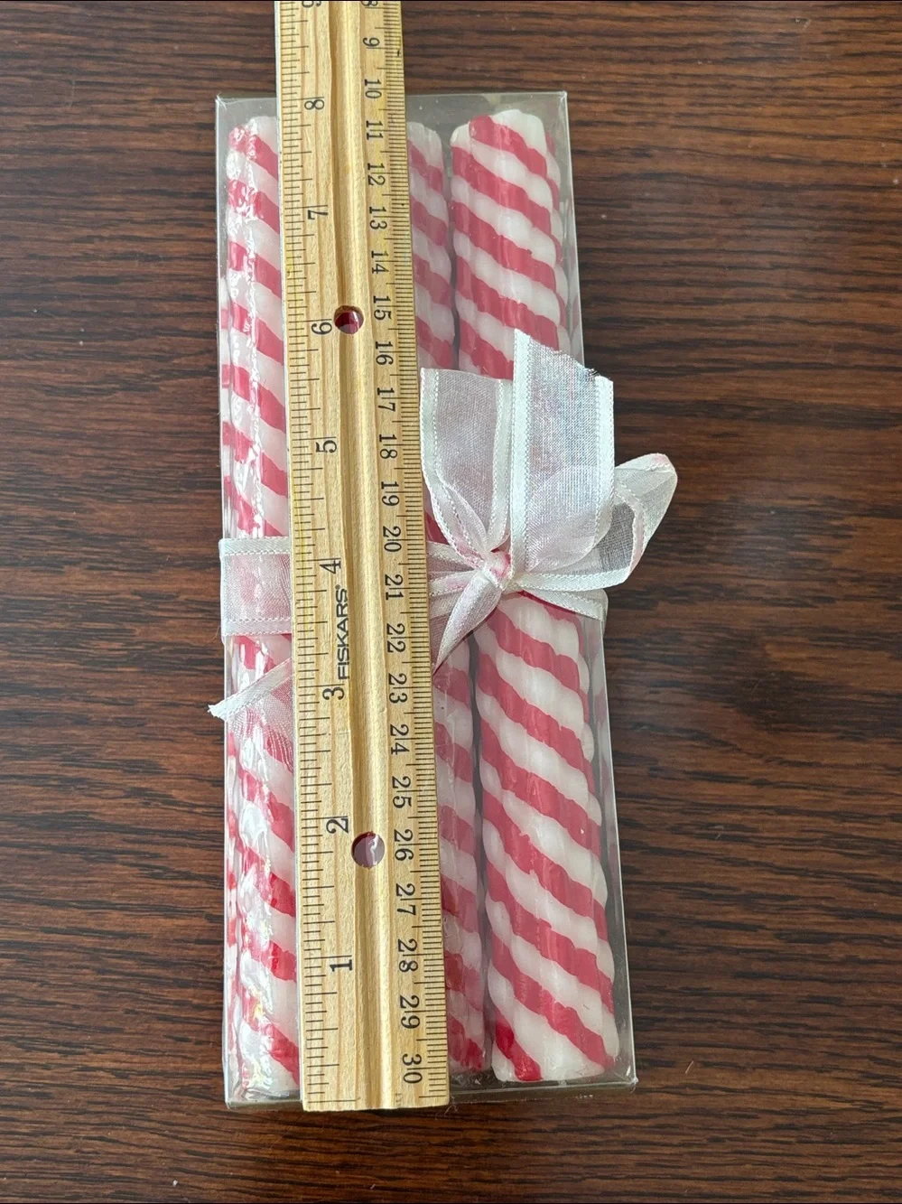 NWT vintage Peppermint Sticks candles with classic red and white striped design